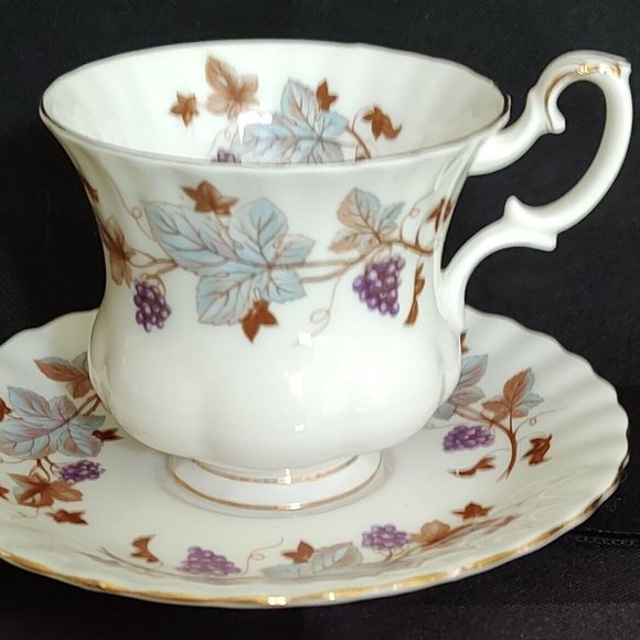 Royal Albert Lorraine Porcelain Demitasse Cup Saucer England Vintage - Picture 1 of 4